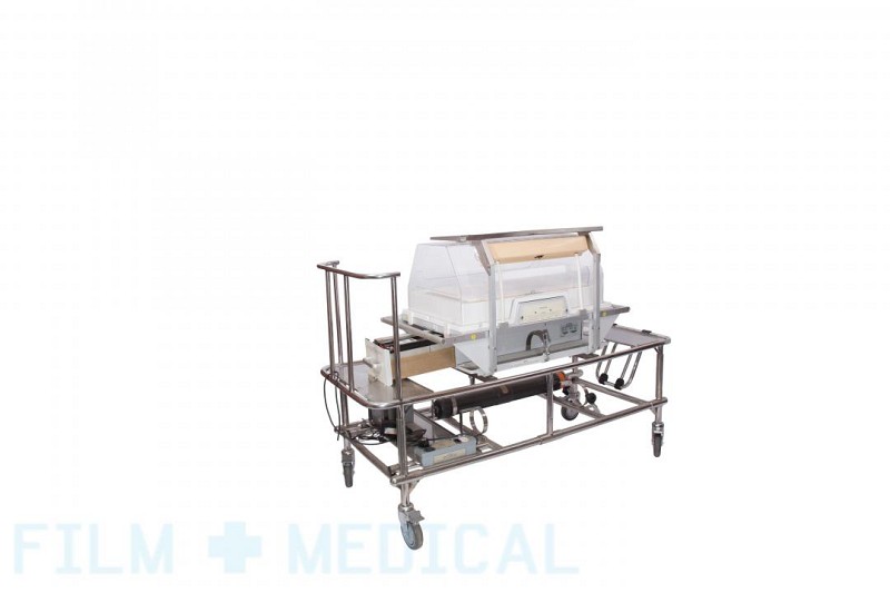 Transport incubator on metal trolley